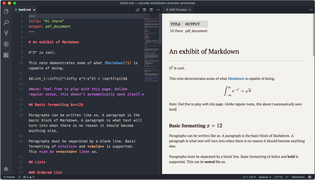VS Code 渲染 Markdown 效果